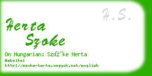 herta szoke business card